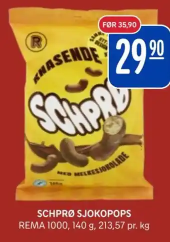 Rema 1000 Schprø sjokopops tilbud