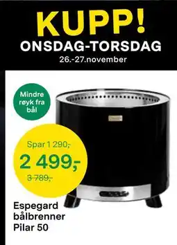Felleskjøpet Espegard bålbrenner Pilar 50, NOK 2499 tilbud
