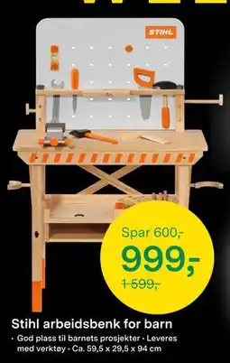 Felleskjøpet Stihl arbeidsbenk for barn, NOK 999 tilbud