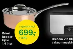 Felleskjøpet Brimi kobberkjele 1,4 liter, NOK 699 tilbud