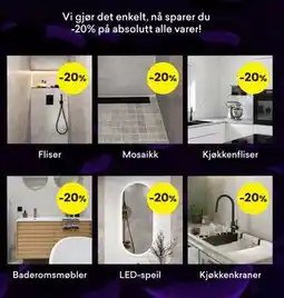 Right Price Tiles Vi gjør det enkelt, nå sparer du -20% på absolutt alle varer! tilbud