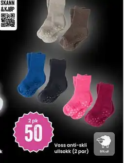 Sport Outlet Voss anti-skli ullsokk (2 par), NOK 50 tilbud
