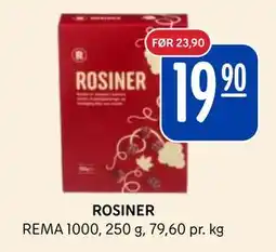Rema 1000 ROSINER, NOK 19.9 tilbud