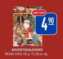 Rema 1000 ADVENTSKALENDER, NOK 4.9 tilbud