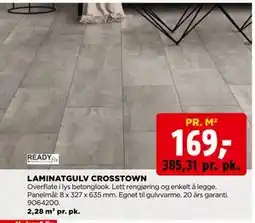jem & fix LAMINATGULV CROSSTOWN, NOK 169 tilbud
