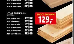 jem & fix HYLLE GRAN 18 MM tilbud