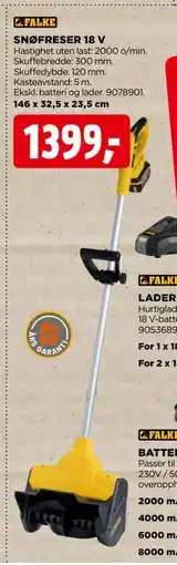jem & fix SNØFRESER 18 V, NOK 1399 tilbud
