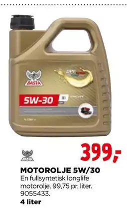 jem & fix MOTOROLJE 5W/30, NOK 399 tilbud