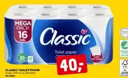 jem & fix CLASSIC TOALETTPAPIR, NOK 40 tilbud