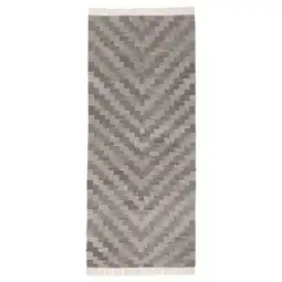 IKEA Knapphirs Teppe, flatvevd, grå/håndlaget, 80x200 cm tilbud