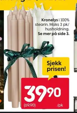 Rusta Kronelys, NOK 39.9 tilbud