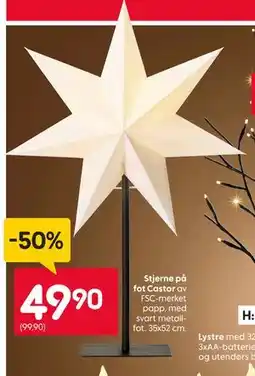 Rusta Stjerne på fot Castor av, NOK 49.9 tilbud