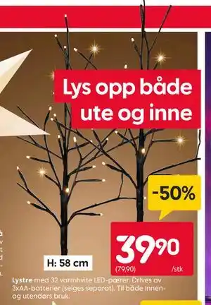 Rusta Lystre, NOK 39.9 tilbud