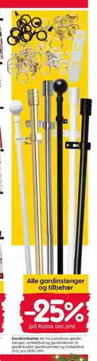 Rusta Alle gardinstenger og tilbehør tilbud