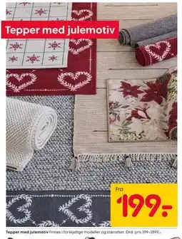 Rusta Tepper med julemotiv tilbud