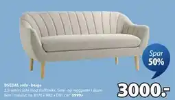 JYSK EGEDAL sofa - beige, NOK 3000 tilbud