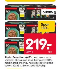 Rusta Sheba Selection våtfôr, katt, NOK 219 tilbud