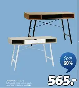 JYSK ABBETVED skrivebord, NOK 565 tilbud