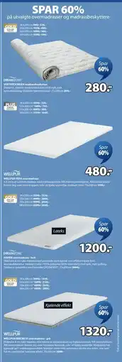 JYSK SPAR 60% på utvalgte overmadrasser og madrassbeskyttere tilbud