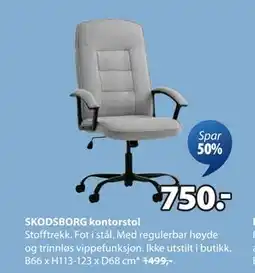 JYSK SKODSBORG kontorstol, NOK 750 tilbud