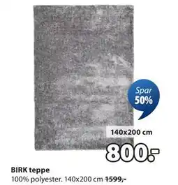 JYSK BIRK teppe, NOK 800 tilbud