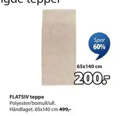 JYSK FLATSIV teppe, NOK 200 tilbud