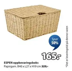 JYSK ESPEN oppbevaringsboks, NOK 165 tilbud