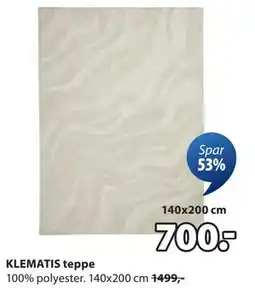 JYSK KLEMATIS teppe, NOK 700 tilbud