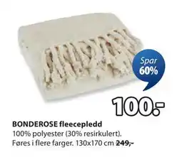 JYSK BONDEROSE fleecepledd, NOK 100 tilbud