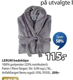 JYSK LERUM badekåpe, NOK 115 tilbud