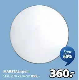 JYSK MARSTAL speil, NOK 360 tilbud
