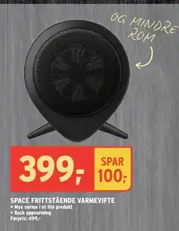 Montér SPACE FRITTSTÅENDE VARMEVIFTE, NOK 399 tilbud