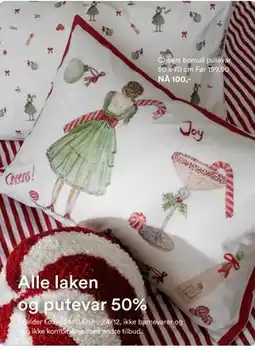 Kid Interiør Alle laken og putevar 50%, NOK 100 tilbud