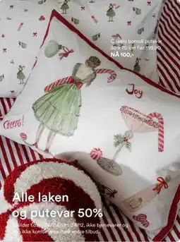 Kid Interiør Cheers bomull putevar 50 x 70 cm, NOK 100 tilbud