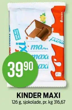 Kiwi KINDER MAXI, NOK 39.9 tilbud
