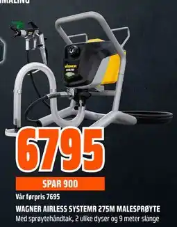 Obs Bygg WAGNER AIRLESS SYSTEMR 275M MALESPRØYTE, NOK 6795 tilbud