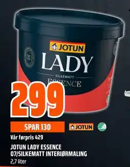 Obs Bygg JOTUN LADY ESSENCE 07/SILKEMATT INTERIØRMALING, NOK 299 tilbud