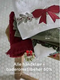 Kid Interiør Alle håndklær + baderomstilbehør 50% tilbud