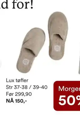 Kid Interiør Lux tøfler, NOK 150 tilbud