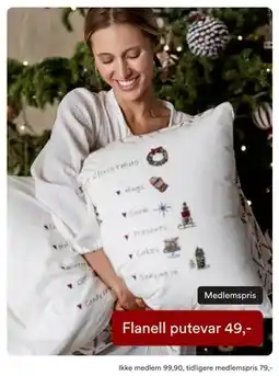 Kid Interiør Flanell putevar, NOK 99.9, Medlemspris tilbud