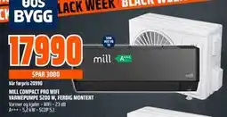 Obs Bygg MILL COMPACT PRO WIFI VARMEPUMPE 5200 W, FERDIG MONTERT, NOK 17990 tilbud