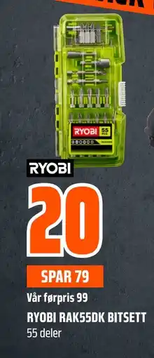 Obs Bygg RYOBI RAK55DK BITSETT, NOK 20 tilbud