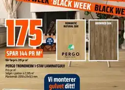 Obs Bygg PERGO TRONDHEIM 1-STAV LAMINATGULV, NOK 175 tilbud