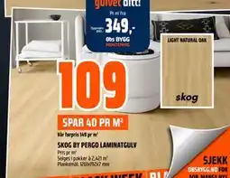 Obs Bygg SKOG BY PERGO LAMINATGULV, NOK 109 tilbud