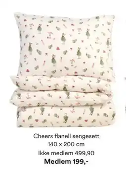 Kid Interiør Cheers flanell sengesett, NOK 499.9, Medlemspris tilbud