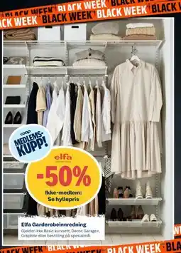 Obs Bygg Elfa Garderobeinnredning tilbud