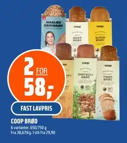 Coop Obs COOP BRØD, NOK 58 tilbud