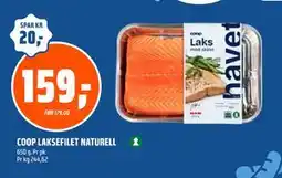 Coop Obs COOP LAKSEFILET NATURELL, NOK 159 tilbud