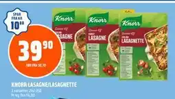 Coop Obs KNORR LASAGNE/LASAGNETTE, NOK 39.9 tilbud