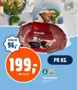 Coop Obs COOP OKSESTEK, NOK 199 tilbud